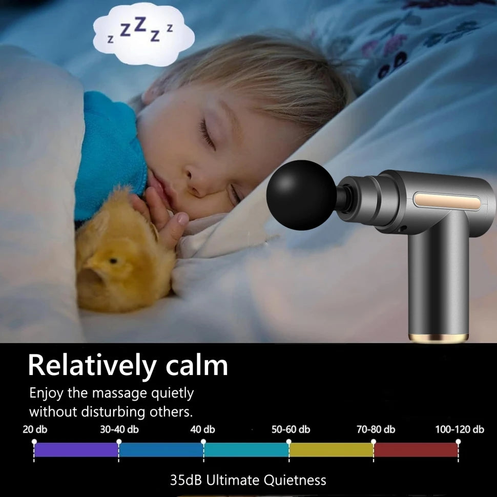 6 Speeds Portable Massage Gun With 4 Heads